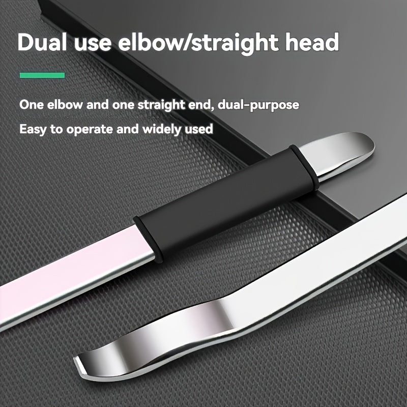 Tire Pry Bar Heavy-Duty Stainless Steel – Non-Slip Rubber Handle Tire Removal Tool for Home Garage & Auto Repair