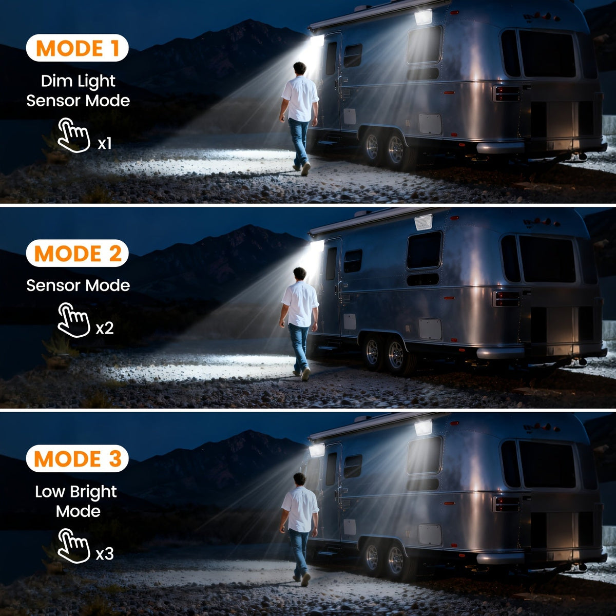 Magnetic Solar RV Light with Motion Sensor – 90 LED 270° Waterproof Outdoor Light for Trailer, Camper & RV Porch Awning, No-Drill Install, 3 Modes
