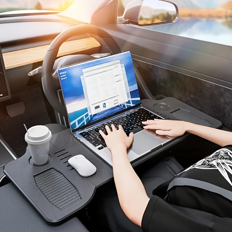 Foldable Car Desk – Portable ABS Work Table for Driver & Passenger, Fits Tesla Model Y/3 & Most SUVs, Perfect for Work, Dining & Studying