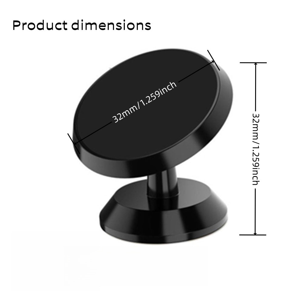 Mini Low-Profile Magnetic Car Phone Mount 2-Pack – 360° Aluminum Dashboard Holder, One-Hand Use | iPhone & Android
