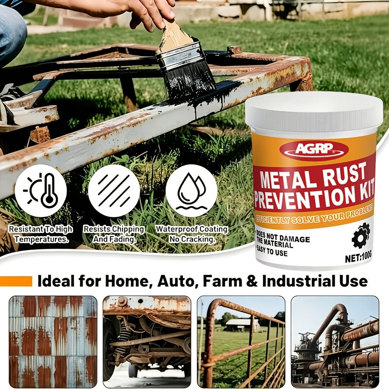 Automotive Rust Converter & Metal Treatment with Brush – Long-Lasting Rust Prevention for Chassis, Frames, Wheel Hubs & Door Frames