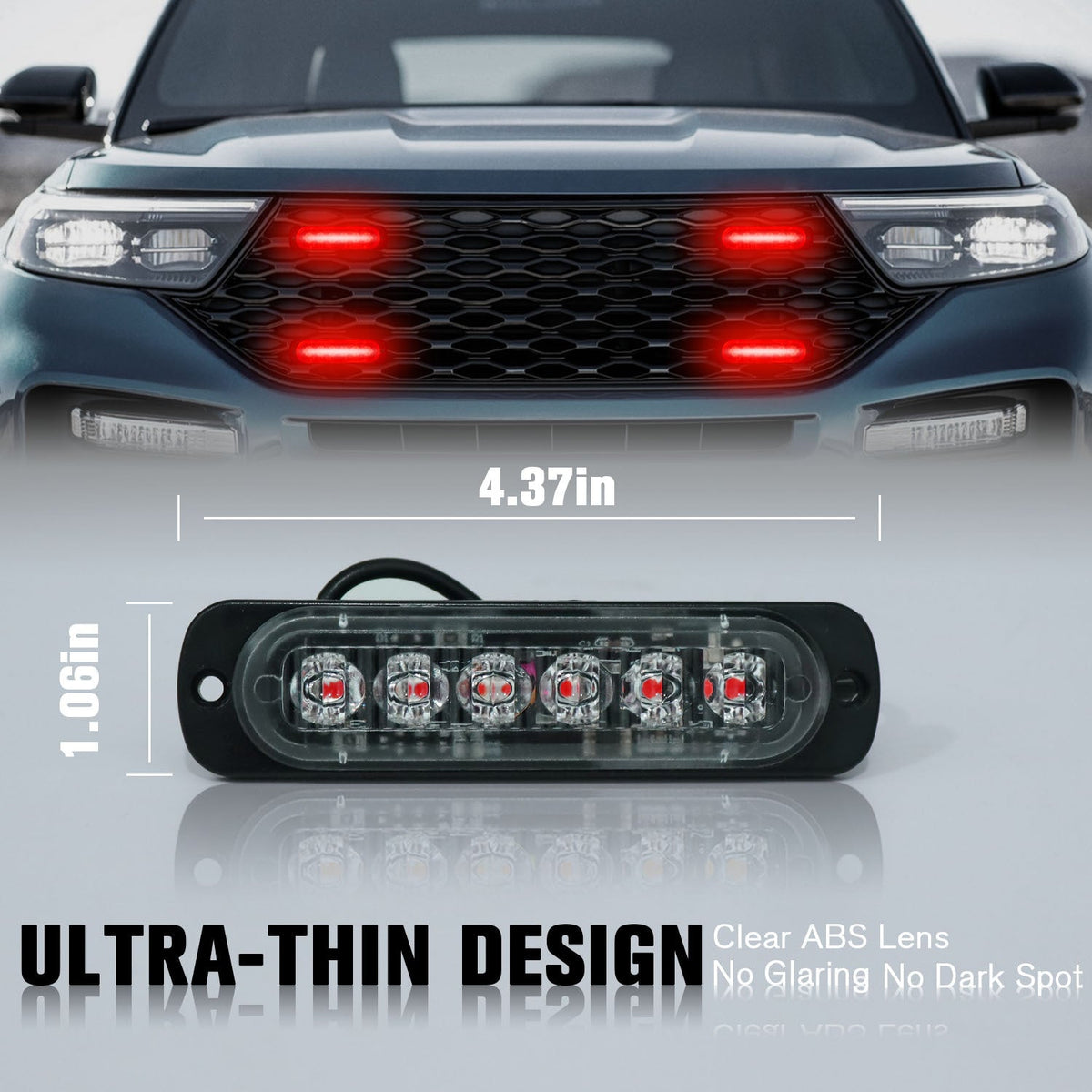 8PCS Ultra-Bright LED Light Bar Strip Kit, Truck Pickup Car Van RV Boat Lighting Decoration, Amber White Red Multi-Color Accent Lights