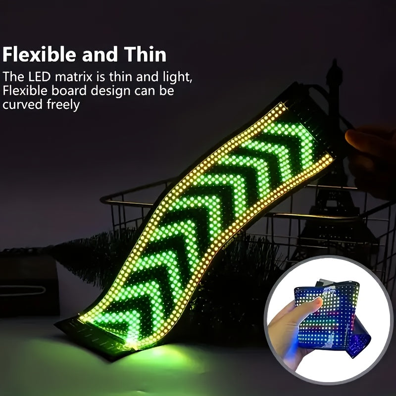 Programmable Scrolling LED Car Sign with App & Remote Control, USB Powered DIY Text Animation Graffiti Pattern, Rolling Display for Trucks SUVs Store Bar Hotel