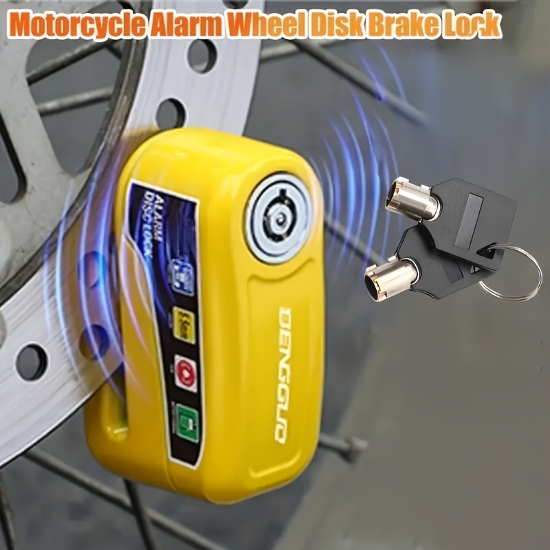 Motorcycle Disc Brake Lock Anti-Theft Handlebar Wheel Security Lock with 2 Keys for Motorbike Scooter Bicycle Black Yellow Blue