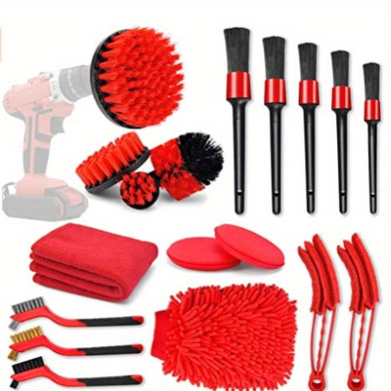 Car Detailing Brush Set – 18 or 35 Piece | Interior, Exterior & Wheel Cleaning Kit with Windshield Tool | Professional Car Care Brushes