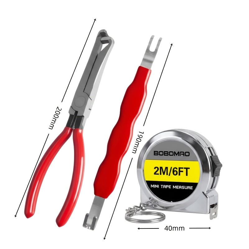 Automotive Electrical Connector Removal Tool Set, 3-Piece Disconnect Pliers Kit with Ruler, Terminal Separator for Car Fuel Line & Wiring Harness, Upgraded Connector Pliers
