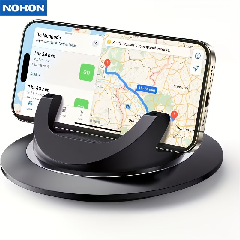 NOHON Car Phone Holder Dashboard Suction Cup Mount, 360° Rotation Silicone Anti-Slip Pad, Universal Phone Stand for iPhone 17 16 15 and All Smartphones