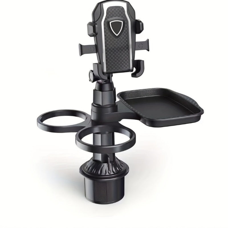 3-in-1 Car Cup Holder Tray – Phone Holder, Dining Plate & Drink Holder, Expandable ABS Car Organizer for Travel