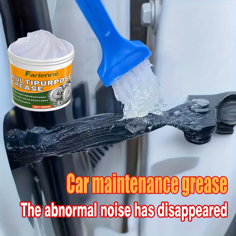 Multi-Purpose Grease with Brush 3.38 oz Garage Door Hinge Lubricant for Car Automobile Ship Industrial Metal Parts Bearing Chain
