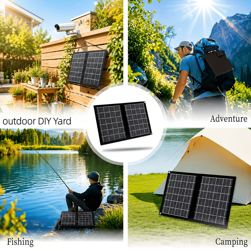 30W Portable Foldable Solar Panel Charger with USB Port | High-Efficiency Plug-and-Play Solar Charger for Phones, Tablets & Cameras – Camping, RV, Boat & Emergency