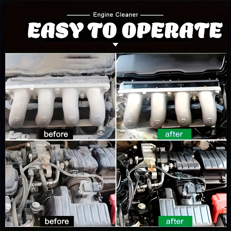 Engine Bay Plastic Restorer Spray – High-Gloss UV & Heat Protection Coating for Engine Compartment, 3.72oz + Sponge