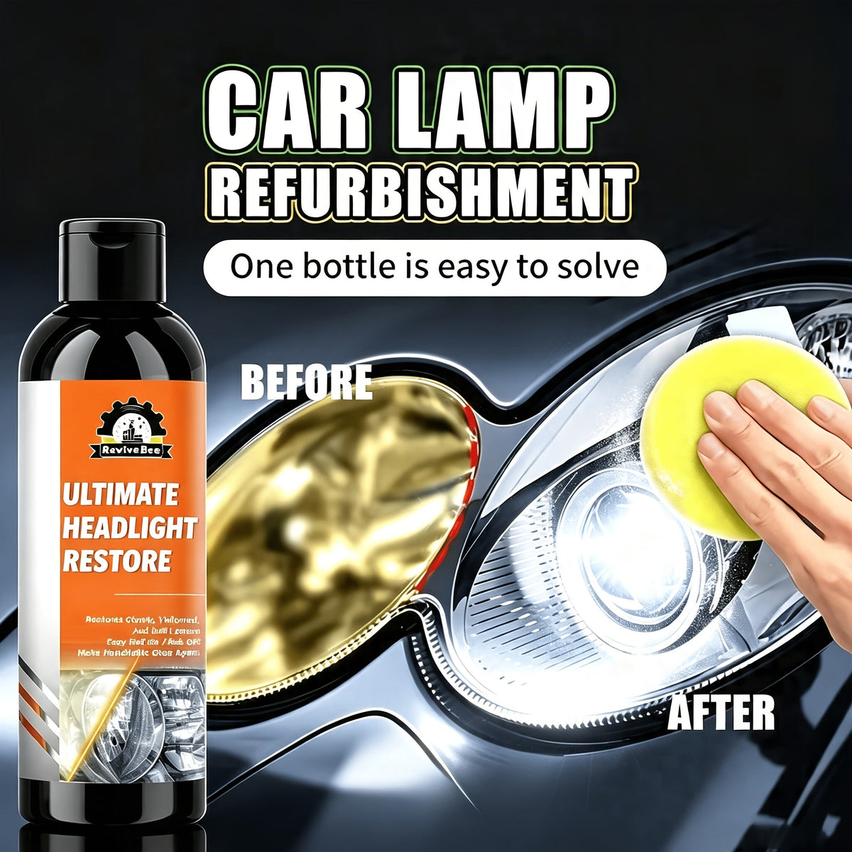 Headlight Restoration Kit No-Polish Formula, Instantly Clears Cloudy Lenses, Enhances Visibility & Brightness, Easy Car Headlight Cleaner & Repair Solution, 1-Pack / 4-Pack