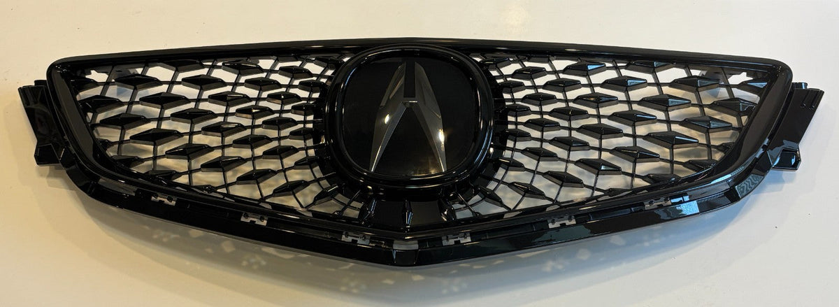 For 2015-2017 Acura TLX 2018-2020 Style Gloss Black Front Grille With OEM Emblem