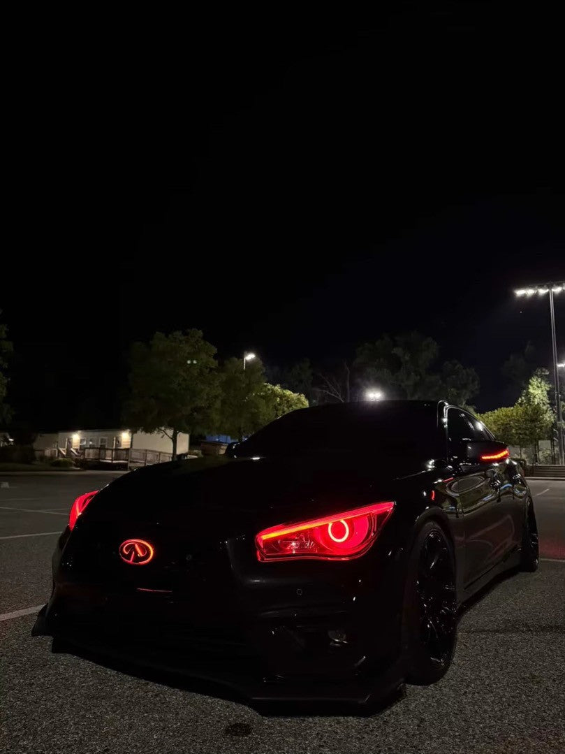 Infiniti Q60 RGB LED Grille Emblem Color Changing Gloss Black 2017-2022