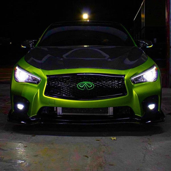 Infiniti Q60 RGB LED Grille Emblem Color Changing Gloss Black 2017-2022